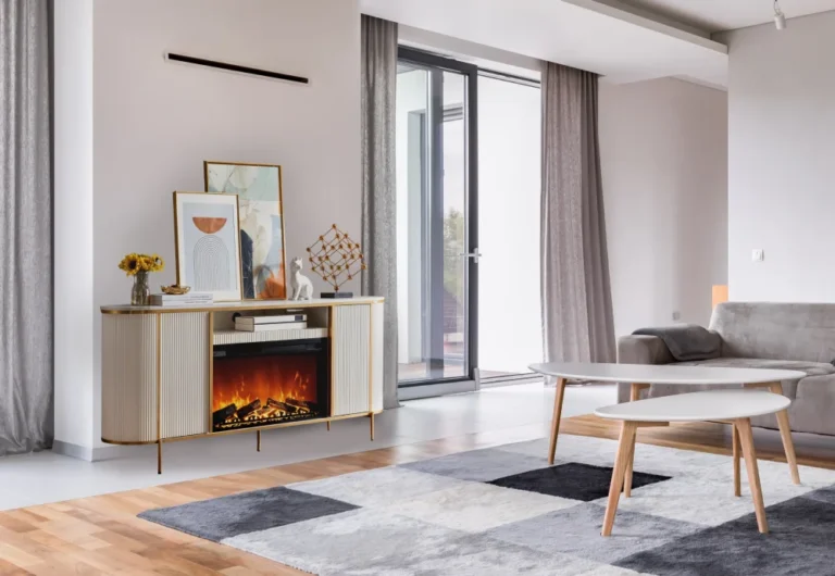 white electric fireplace